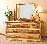 Rustic Aspen Log Furniture Dresser