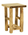 Rustic Aspen Log Side Table
