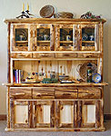 Rustic Aspen Log Dining Room Hutch