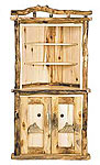 Rustic Dining Log Corner Hutch