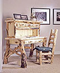 Rustic Log Desk and Chair