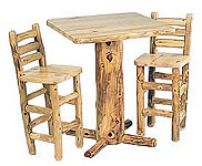 Rustic Aspen Log Pub Table